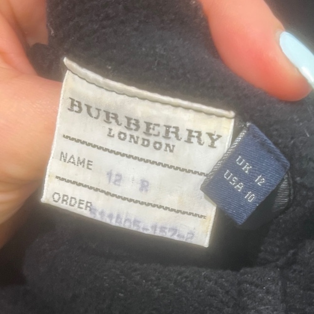 Burberry 100% Wool Duffle Black Hooded Toggle Coat Size 10 - EUC - Picture 3 of 10